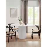 Gazzini Furniture Breeze Yuvarlak Ahşap Bohem Masa 130X130 - 130 x 130 - Beyaz