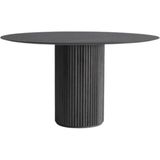 Gazzini Furniture Breeze Yuvarlak Ahşap Bohem Masa 130X130 - 130 x 130 - Siyah