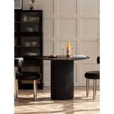 Gazzini Furniture Breeze Yuvarlak Ahşap Bohem Masa 90X90 - 90 x 90 - Siyah