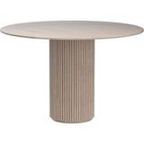 Gazzini Furniture Breeze Yuvarlak Ahşap Bohem Masa 90X90 - Krem - 90 x 90