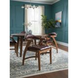 Gazzini Furniture Chelsea Kolçaklı Ahşap Sandalye - Açık Ceviz