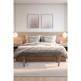 Gazzini Furniture Classic Torna Gürgen Ahşap Ayak Chester Model Kapitoneli Antrasit Bench - 45x120