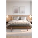 Gazzini Furniture Classic Torna Gürgen Ahşap Ayak Chester Model Kapitoneli Antrasit Bench