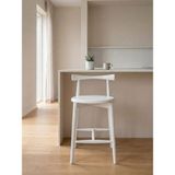 Gazzini Furniture Corne Ahşap Bar Sandalyesi - Beyaz