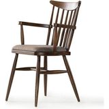 Gazzini Furniture Cotswold Ahşap Kolçaklı Amerikan Retro Sandalye - Ceviz - Bej