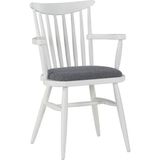 Gazzini Furniture Cotswold Ahşap Kolçaklı Sandalye - Beyaz - Gri
