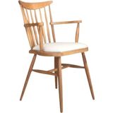 Gazzini Furniture Cotswold Ahşap Kolçaklı Sandalye - Natural - Beyaz
