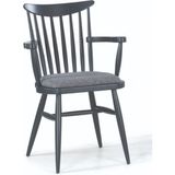 Gazzini Furniture Cotswold Ahşap Kolçaklı Sandalye - Siyah - Antrasit