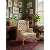Gazzini Furniture Crown Chester Klasik Ahşap Berjer - Naturel
