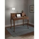 Gazzini Furniture Crown Fransız Still Raflı Ahşap Çalışma Masası 70X110 - 110x70 - Açık Ceviz