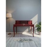 Gazzini Furniture Crown Fransız Still Raflı Ahşap Çalışma Masası 70X110 - 110x70 - Bordo