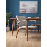 Gazzini Furniture Curva Kolçaklı Ahşap Sandalye - Ceviz - Beyaz