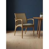 Gazzini Furniture Curva Kolçaklı Hazeranlı Ahşap Sandalye - Açık Ceviz