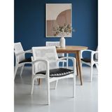 Gazzini Furniture Curva Kolçaklı Hazeranlı Ahşap Sandalye - Beyaz