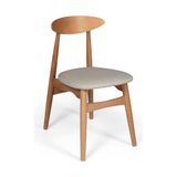 Gazzini Furniture Dora Masif Ahşap Sandalye - Natural - Gri