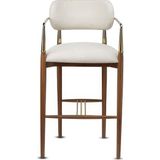 Gazzini Furniture Elegance Kolçaklı Metal Bar Sandalyesi - Ceviz