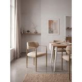 Gazzini Furniture Elegance Kolçaklı Metal Mutfak Sandalyesi - Krem
