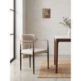 Gazzini Furniture Elegance Kolçaklı Metal Mutfak Sandalyesi - Siyah - Krem