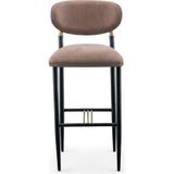 Gazzini Furniture Elegance Kolçaksız Metal Bar Sandalyesi - Siyah - Bej
