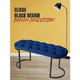 Gazzini Furniture Elisse Siyah Metal Ayaklı Bench Puf Çok Renkli