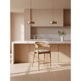 Gazzini Furniture Gazel Bambu Hasırlı Ahşap Bar Sandalyesi - Natural