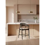 Gazzini Furniture Gazel Bambu Hasırlı Ahşap Bar Sandalyesi - Siyah