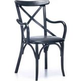 Gazzini Furniture Gazzini Kolçaklı Thonet Sandalye - Siyah