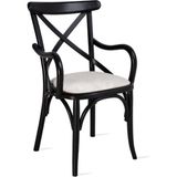 Gazzini Furniture Gazzini Thonet Kolçaklı Sandalye - Siyah - Beyaz