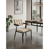 Gazzini Furniture Giza Metal Mutfak Sandalyesi - Siyah - Krem