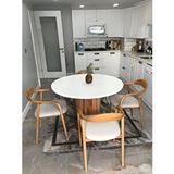 Gazzini Furniture Kleopatra İskandinav Natural Ahşap Masa Sandalye Takımı 90x90 Çok Renkli
