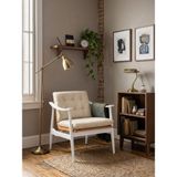 Gazzini Furniture Legno Dual Kolçaklı Ahşap Berjer - Beyaz