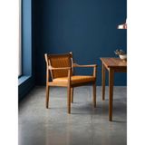 Gazzini Furniture Levi Kapitone Döşemeli Ahşap Sandalye - Açık Ceviz