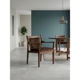 Gazzini Furniture Levi Kapitone Döşemeli Ahşap Sandalye - Koyu Ceviz