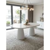 Gazzini Furniture Ligna Açılır Masif Ahşap Yemek Masası - Beyaz - 90 x 160