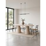 Gazzini Furniture Ligna Traverten Açılır Oval Yemek Masası 90X160+30