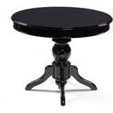 Gazzini Furniture Lindon Baba Ayak Yuvarlak Açılır Masa 110X110 - Siyah - 110 x 110