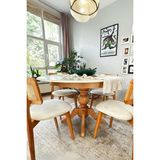 Gazzini Furniture Lindon Baba Ayak Yuvarlak Açılır Masa 120X120 - 120 x 120 - Naturel