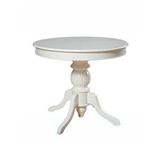 Gazzini Furniture Lindon Baba Ayak Yuvarlak Açılır Masa 120x120 Beyaz