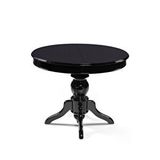 Gazzini Furniture Lindon Baba Ayak Yuvarlak Açılır Masa 120x120 Siyah