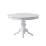 Gazzini Furniture Lindon Baba Ayak Yuvarlak Açılır Masa 90x90 Beyaz