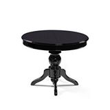 Gazzini Furniture Lindon Baba Ayak Yuvarlak Açılır Masa 90x90 Siyah