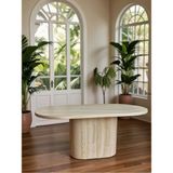 Gazzini Furniture Lucca Oval Traverten Masa, 90X170 - 170 x 90