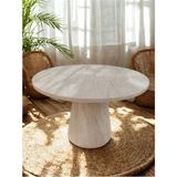 Gazzini Furniture Lucca Yuvarlak Traverten Masa, Konik 110X110 - 110 x 110
