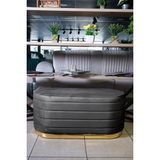 Gazzini furniture Lungo Long Line Antrasit Puf Luxery Gold Kaplama Dekoratif Puf Koltuk