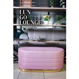 Gazzini Furniture Lungo Long Line Pembe Puf Luxery Gold Kaplama Dekoratif Puf Koltuk