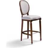 Gazzini Furniture Madalyon Ahşap Koyu Ceviz Bar Sandalyesi