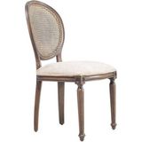 Gazzini Furniture Madalyon Hazeranlı Ahşap Klasik Sandalye - Açık Ceviz - Beyaz