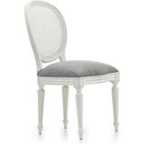 Gazzini Furniture Madalyon Hazeranlı Ahşap Klasik Sandalye - Beyaz - Gri