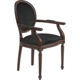 Gazzini Furniture Madalyon Kolçaklı Ahşap Klasik Sandalye - Ceviz - Siyah