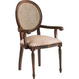 Gazzini Furniture Madalyon Kolçaklı Hazeranlı Ahşap Klasik Sandalye - Ceviz
